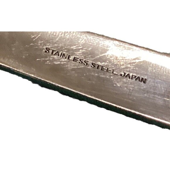 Vintage MCM Stainless Steel Floral Pattern Severing Folk & Spoon Set Japan - Picture 10 of 13